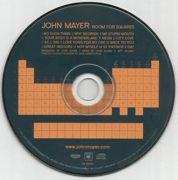 John Mayer : Room For Squares (CD, Album)