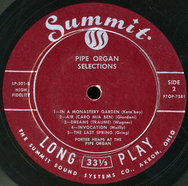 Porter Heaps : Favorite Spiritual Music (LP, Album, Mono)