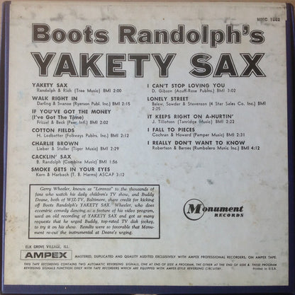 Boots Randolph : Boots Randolph's Yakety Sax! (Reel, 4tr Stereo, 7" Reel, Album)