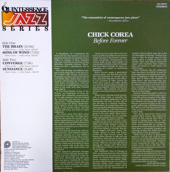 Chick Corea : Before Forever (LP, Album, RE, RM)