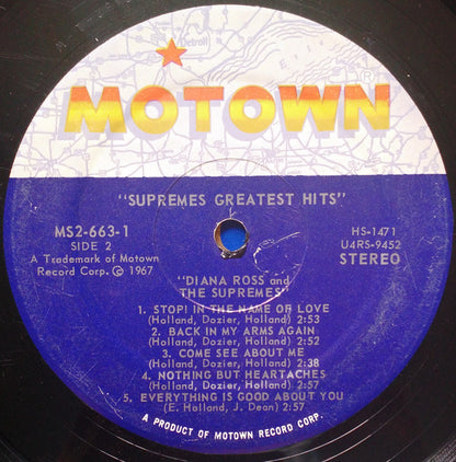 Diana Ross And The Supremes* : Greatest Hits (2xLP, Album, Comp)