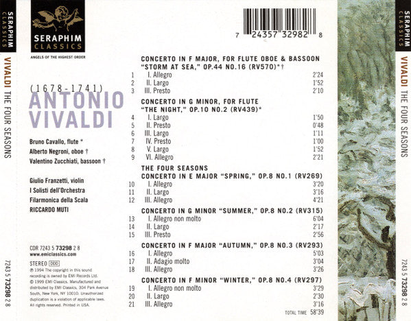 Vivaldi* - La Scala Philharmonic*, Riccardo Muti : The Four Seasons (CD, Album)