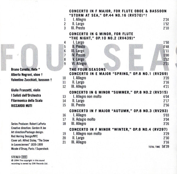Vivaldi* - La Scala Philharmonic*, Riccardo Muti : The Four Seasons (CD, Album)