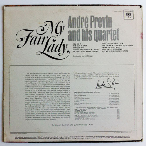 André Previn And His Quartet* : My Fair Lady (LP, Album, Mono)