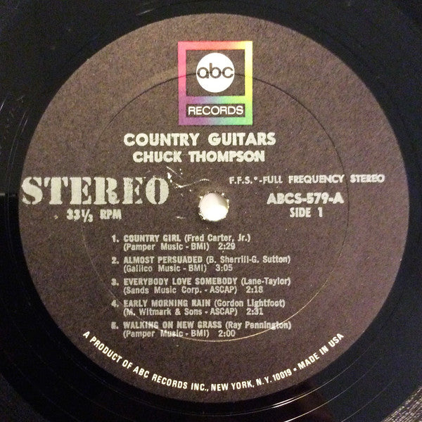 Chuck Thompson (9) : Country Guitars (LP, Album)