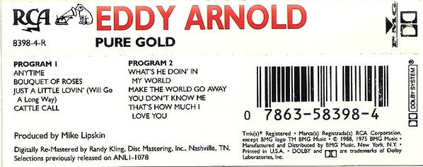 Eddy Arnold : Pure Gold (Cass, Comp)