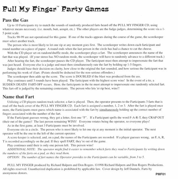 Unknown Artist : Pull My Finger! (CD, Comp)