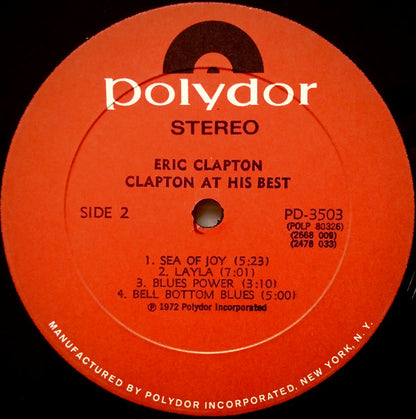 Eric Clapton : At His Best (2xLP, Comp, All)