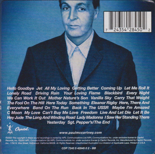 Paul McCartney : Back In The U.S. (2xCD, Album + DVD, Single)