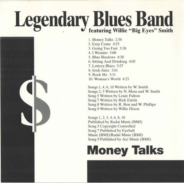 Legendary Blues Band Featuring Willie "Big Eyes" Smith* : Money Talks (CD, Album)