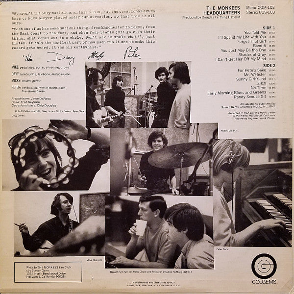 The Monkees : Headquarters (LP, Album, Mono, Hol)