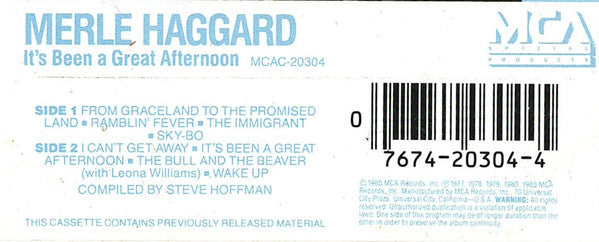 Merle Haggard : It's Been A Great Afternoon (Cass, Comp)