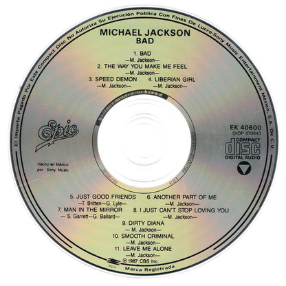 Michael Jackson : Bad (CD, Album, RE)
