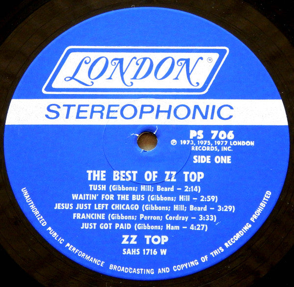 ZZ Top : The Best Of ZZ Top (LP, Comp, Wad)