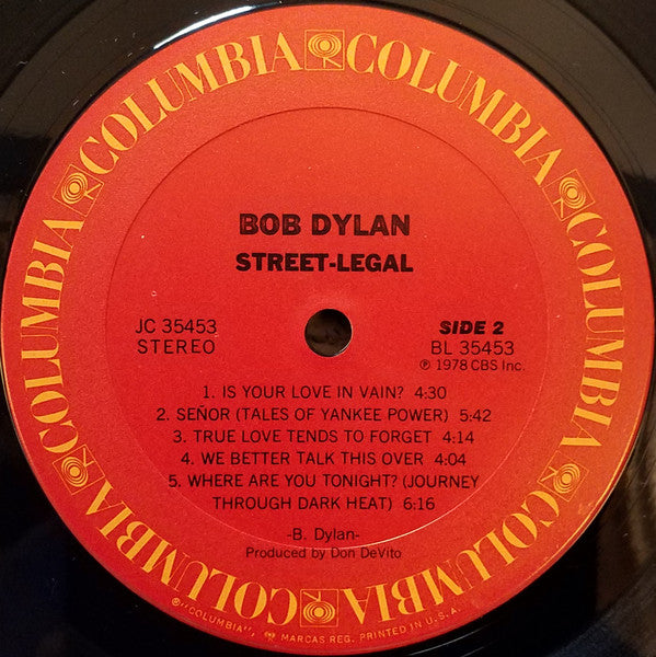Bob Dylan : Street-Legal (LP, Album, Pit)