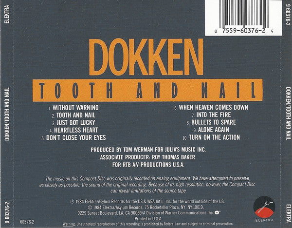 Dokken : Tooth And Nail (CD, Album, RE)