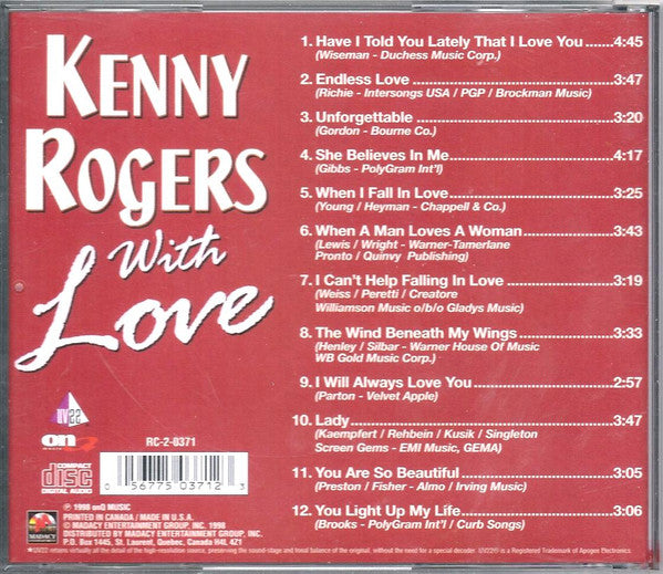 Kenny Rogers : Kenny Rogers With Love (CD, Comp)