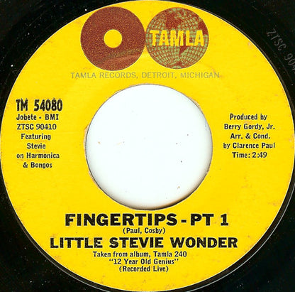 Little Stevie Wonder* : Fingertips (7", Single, Mono, Styrene, Bri)