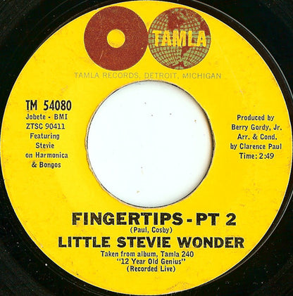 Little Stevie Wonder* : Fingertips (7", Single, Mono, Styrene, Bri)