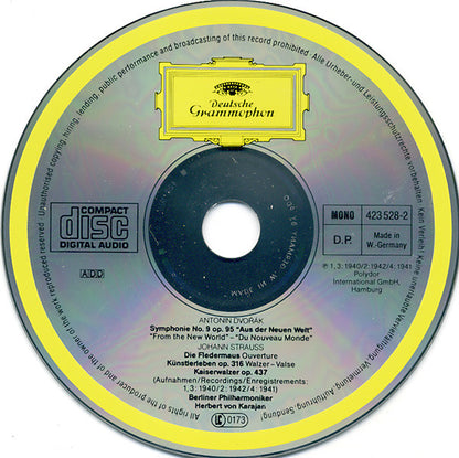 Herbert von Karajan, Berliner Philharmoniker, Dvořák*, J. Strauss* : The First Recordings Vol.3, Symphonie No. 9, Walzer (CD, Comp, Mono, RM)