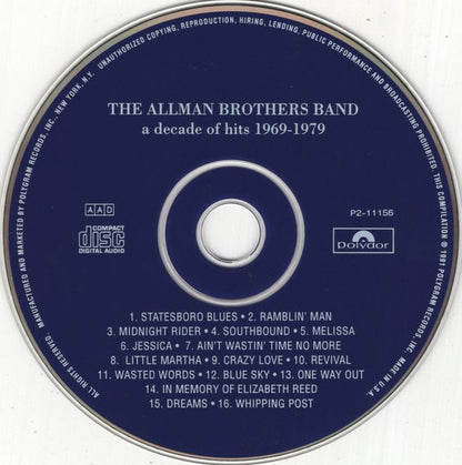 The Allman Brothers Band : A Decade Of Hits 1969 - 1979 (CD, Comp, Club)