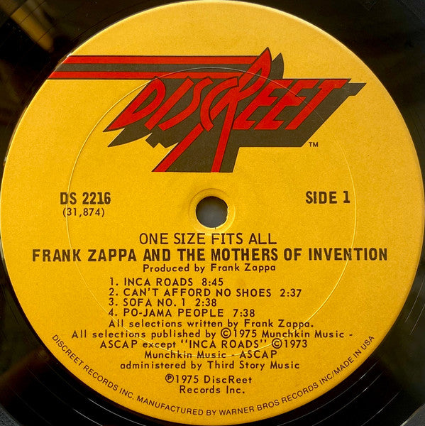 Frank Zappa And The Mothers Of Invention* : One Size Fits All (LP, Album, Gat)