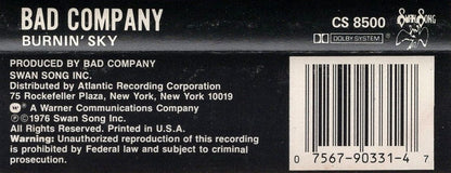 Bad Company (3) : Burnin' Sky (Cass, Album, RE)