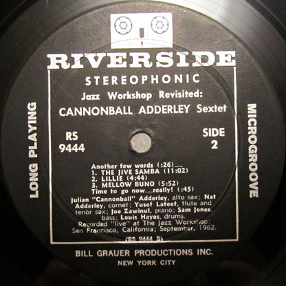 Cannonball Adderley Sextet : Jazz Workshop Revisited (LP, Album)