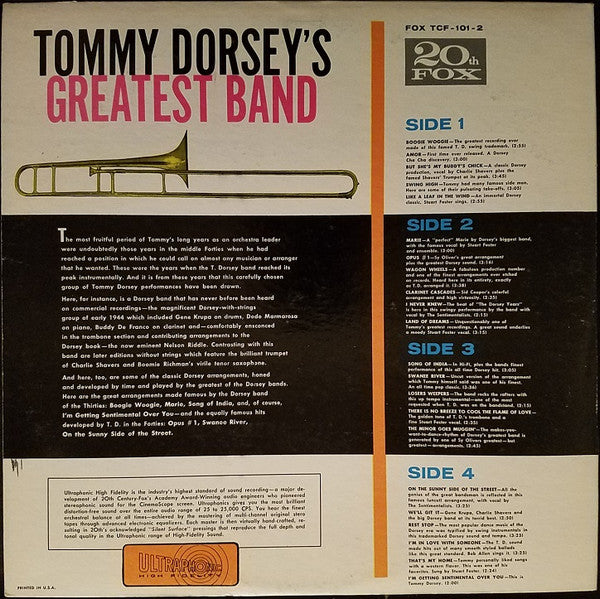 Tommy Dorsey And His Orchestra : Tommy Dorsey's Greatest Band (2xLP, Album, Mono, Gat)
