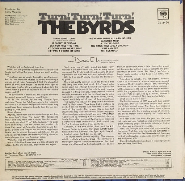 The Byrds : Turn! Turn! Turn! (LP, Album, Mono, Non)