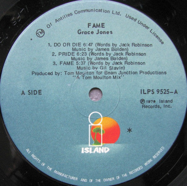 Grace Jones : Fame (LP, Album, P/Mixed, Gat)