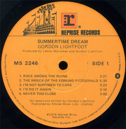 Gordon Lightfoot : Summertime Dream (LP, Album, Win)