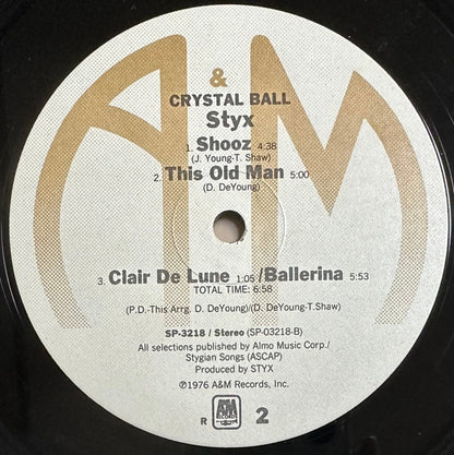 Styx : Crystal Ball (LP, Album, RE, Ind)