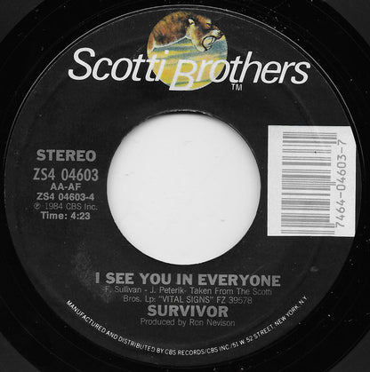 Survivor : I Can't Hold Back (7", Single, Styrene, Car)