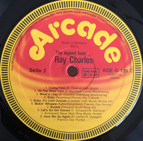 Ray Charles : The Legend Lives... (LP, Comp, Gat)