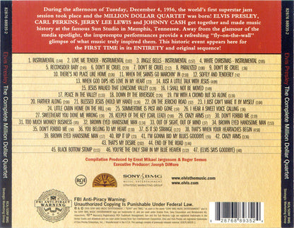 Elvis Presley - Carl Perkins - Jerry Lee Lewis - Johnny Cash : The Complete Million Dollar Quartet (CD, Album, RE, RM)