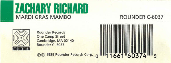 Zachary Richard : Mardi Gras Mambo (Cass, Album)
