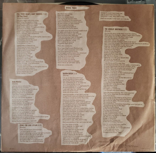 David Bowie : Hunky Dory (LP, Album, RE)