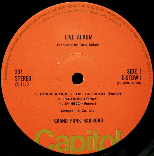 Grand Funk* : Live Album (2xLP, Album, RE, Gat)