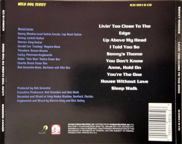 Sonny Rhodes : Livin' Too Close To The Edge (CD, Album)