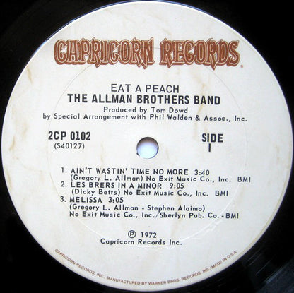 The Allman Brothers Band : Eat A Peach (2xLP, Album, San)