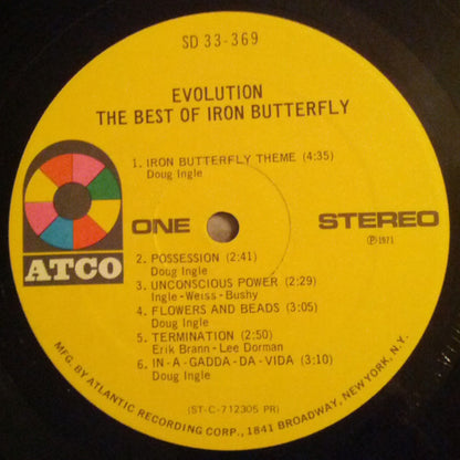 Iron Butterfly : The Best Of Iron Butterfly Evolution (LP, Comp, PR)