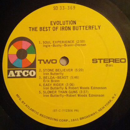 Iron Butterfly : The Best Of Iron Butterfly Evolution (LP, Comp, PR)