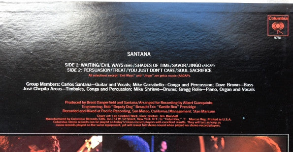 Santana : Santana (LP, Album, RE)