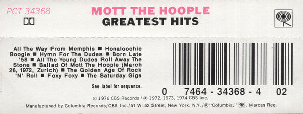Mott The Hoople : Greatest Hits (Cass, Comp, RE)