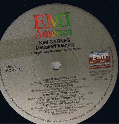 Kim Carnes : Mistaken Identity (LP, Album, Win)