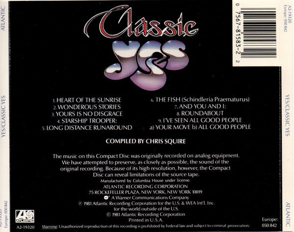Yes : Classic Yes (CD, Comp, Club, RE, SRC)