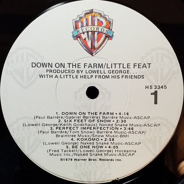 Little Feat : Down On The Farm (LP, Album, RE, Win)