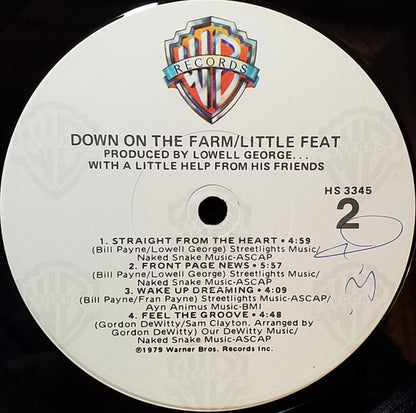 Little Feat : Down On The Farm (LP, Album, RE, Win)