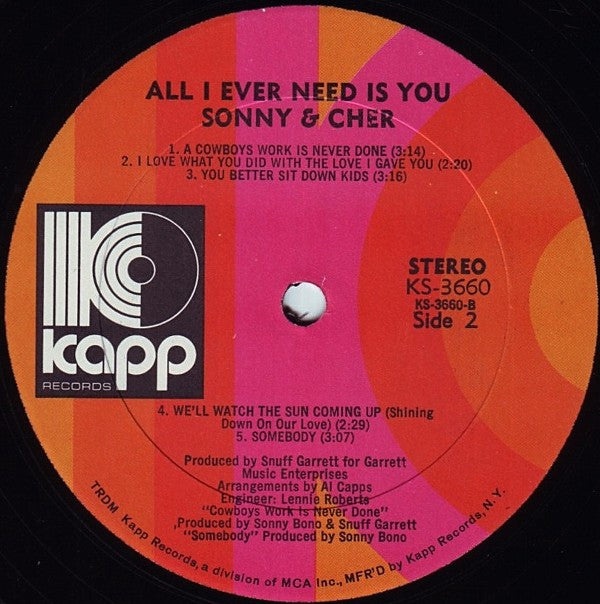 Buy Sonny & Cher : All I Ever Need Is You (LP, Album, RE, All